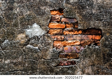 Old brick walls, taking the landscape for background or wallpaper.