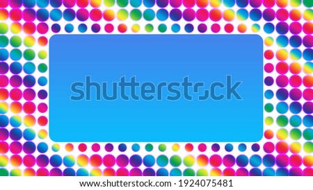 An abstract multicolored dot border background image.