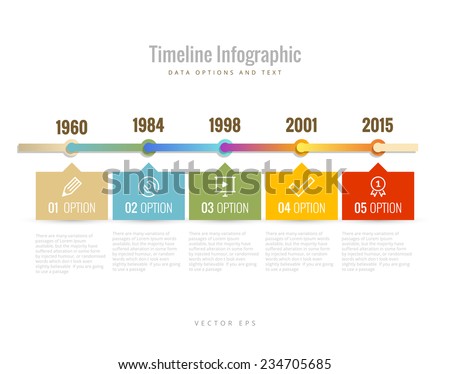 Timeline Infographic with diagrams data options and text Timeline Infographic with diagrams data options and text