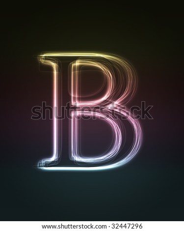 letter b tattoo. Shiny letter B.