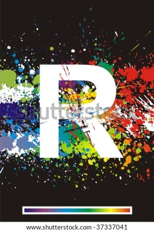 letter r in graffiti. Letter R.