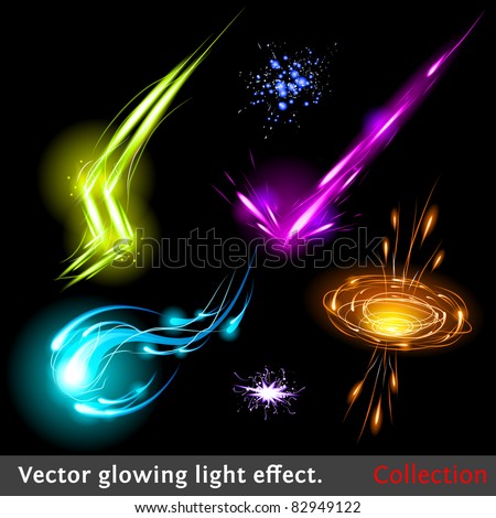 Vector glowing light effect set Sparkling design element collection. Vector glowing light effect set Sparkling design element collection.