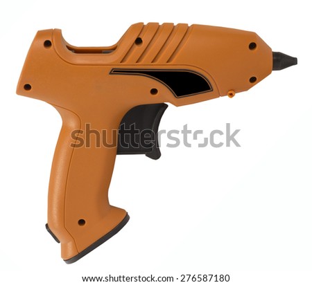 electric glue gun ocher on a white background