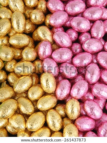 Pink and gold Easter eggs