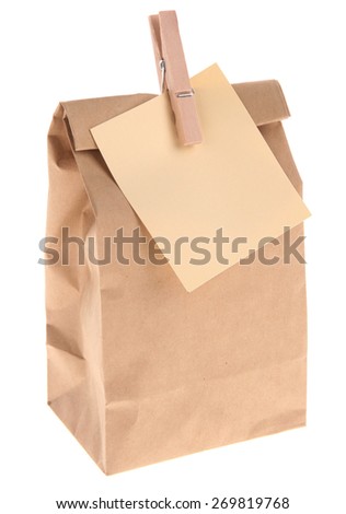 Brown Bagged Lunch with blank note