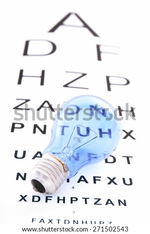 Light bulb on eye chart