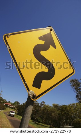 Winding Road ahead sign
