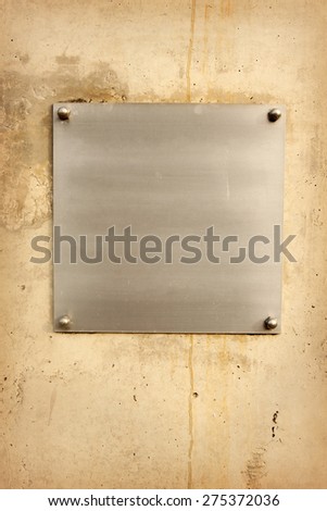Metal plaque