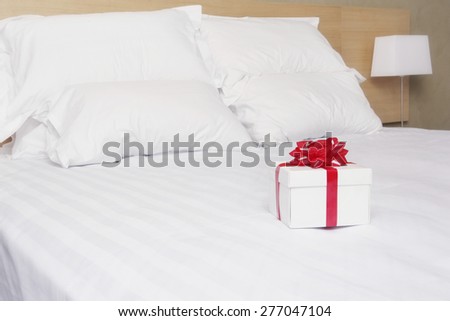 Gift on bed