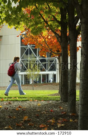 Student on Campus in Autumn