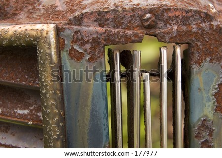 Abstract of Rusted Auto Grill