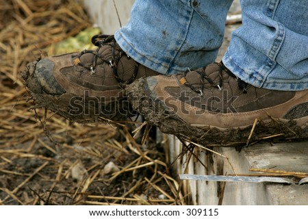 Muddy Shoes at Construction Site