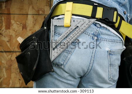 Construction Worker Wearing Tool Belt