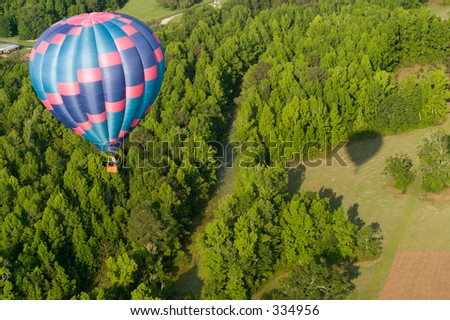 Hot Air Balloon and Shadow (Room for Text on Right)