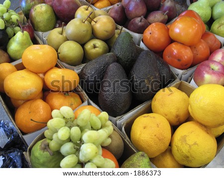 assorted fruits at a fruit stand