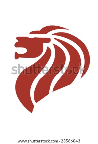 Singapore Merlion Picture Symbol on Symbol Os Singapore  The Lion Head Stock Vector 23586043