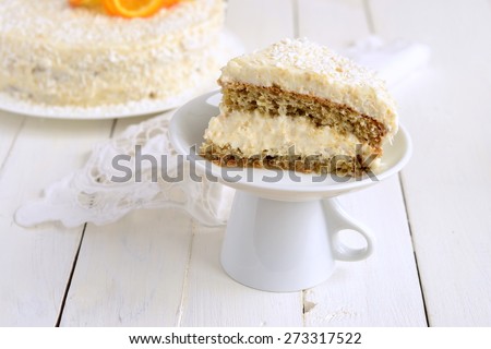 Orange sponge cake with butter cream