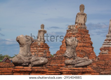 missing parts of buddha meditation style have sky background