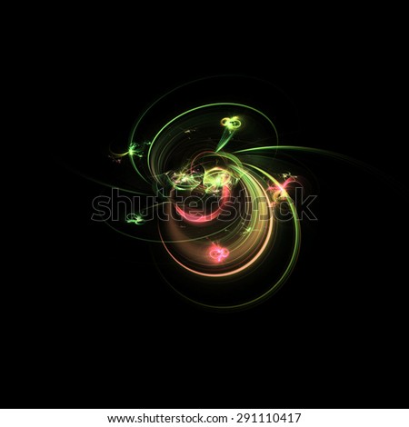 Abstract glowing fancy pattern. Colorful cosmic background with light effect, shining stars, Illustration for artwork, party flyers, posters, banners.