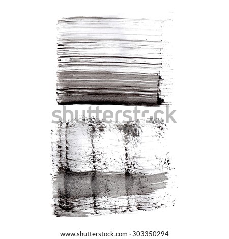 Grunge brush strokes texture isolated on white background. For print and digital media backgrounds.