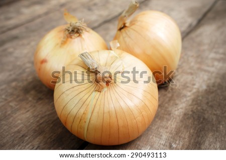 Onion on wood