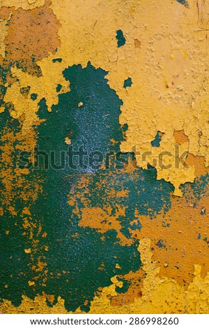 texture of cracked yellow paint on metal 8