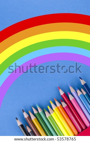 Pencils and rainbow