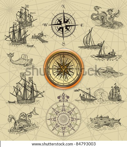 old sailboats and compass rose stock photo 84793003 old sailboats and compass rose stock photo 84793003