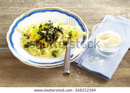 Mediterranean Tagliatelle with Kale Vegetables