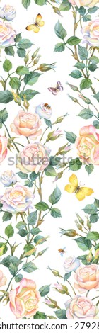 Light roses seamless background pattern. Version 1