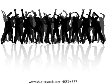 people silhouettes vector. stock vector : dancing people