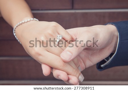 wedding proposal with diamond ring