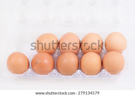 a pack of eggs, isolated