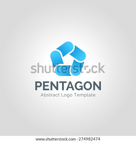 Pentagonal symbol icon or logo design template. Corporate Business branding.