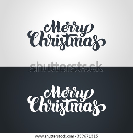 Merry Christmas hand-lettering text. Handmade vector calligraphy collection