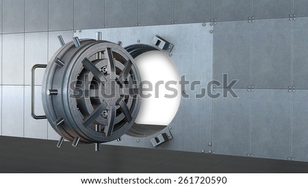 Opened bank vault door