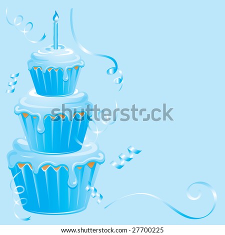 cupcakes cartoon background. cupcake with candle,