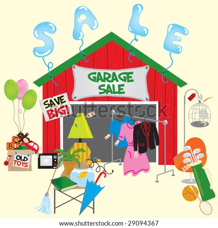 Clip Art Yard Sale. stock vector : Garage Sale