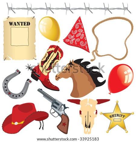 Horse Birthday Party Ideas on Cowboy Birthday Party Clip Art Stock Vector 33925183 Shutterstock