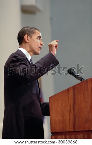 WASHINGTON, DC - JUNE 26, 2006: Barack Obama speaks at Sojourners and Call to Renewal\'s Pentecost 2006: Building a Covenant for a New America anti-poverty conference in Washington on June 26, 2006