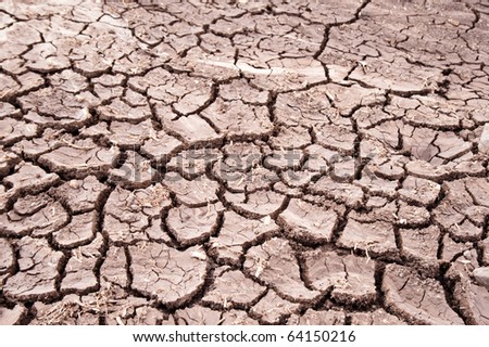 Cracked earth indicates dry weather, drought, or lack of water.