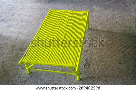 Green Bamboo seat with textured floor
