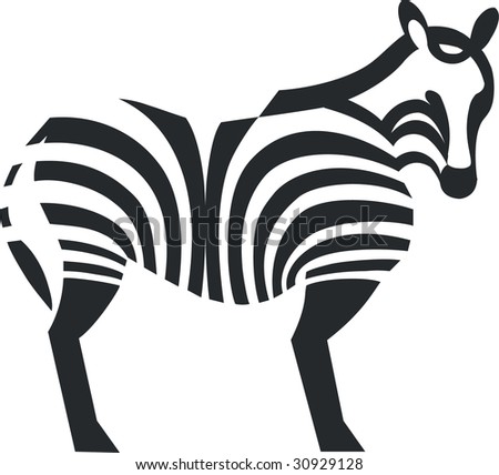 Zebra silhouette in black 01