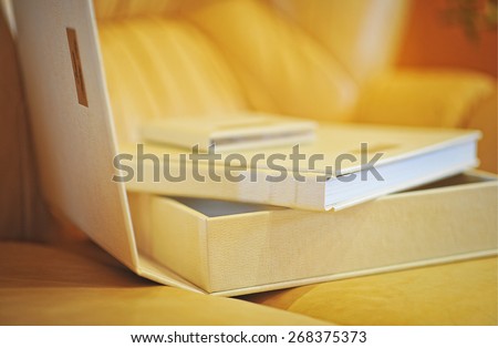 yellow milk leather wedding photo book album