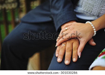 hands of couple with married rings