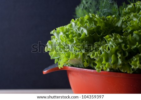 lettuce in a red cup