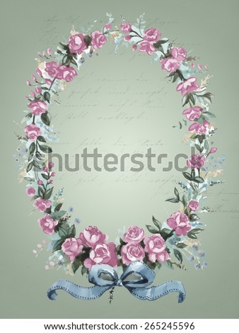 Oval Vintage Flower Frame