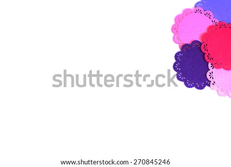 Closeup Textured Background Image of Bright Colored Dollies In a Flower Shape