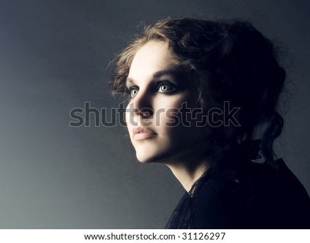 Pretty adult girl with beauty curly 