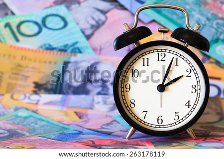 Time is money, clocks under australian dollars